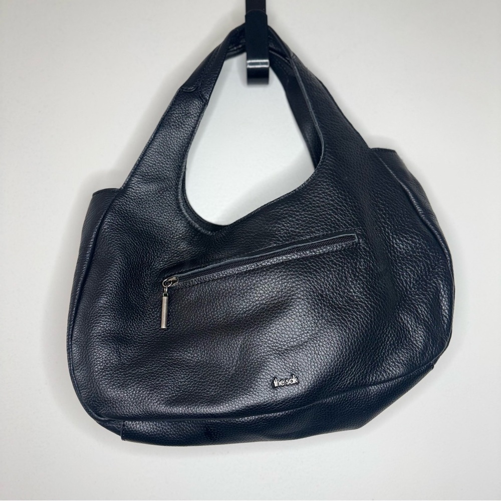 The Sak Rylan Black Leather Bag Women’s Handbag Purse EUC Medium Classic Satchel